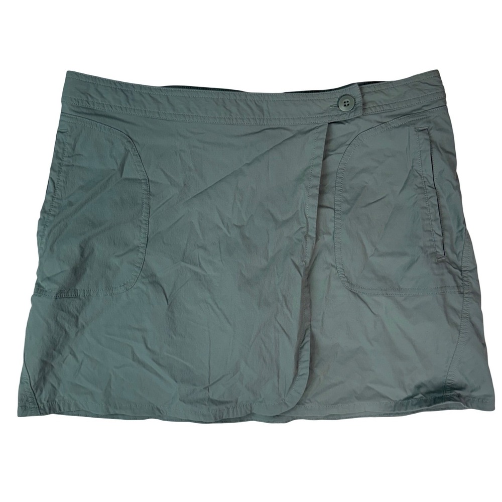 Patagonia Women Sage Green Wrap Front Hiking Skort Size 14 Lightweight Stretch